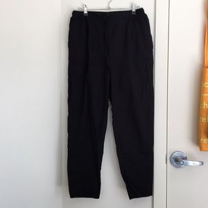 Black lightweight drawstring trousers